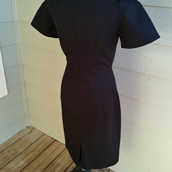 J.Crew Tall Black Gathered Sleeve Dress Size 2T - Picture 3 of 8